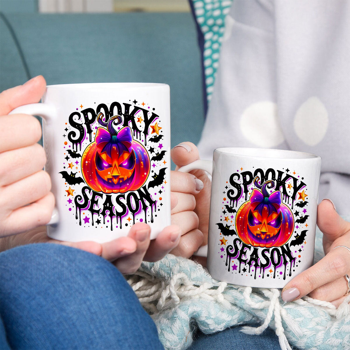 Petthouse | Spooky Season Halloween 3d Inflated Mug, Retro Halloween Mug, Pumpkin Coffee Mug