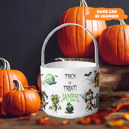 Petthouse | Custom Halloween Trick Or Treat Bag For Kids, Spooky Scary Vibes Basket, Candy Bag For Kids