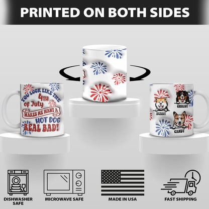 Petthouse | Custom You Look Like The 4th Of July 3d Inflated Effect Printed Mug, Dog Independence