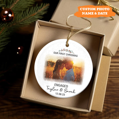 Petthouse | Personalized Engagement Christmas Ornament, Our First Christmas Keepsake, Xmas Ornament