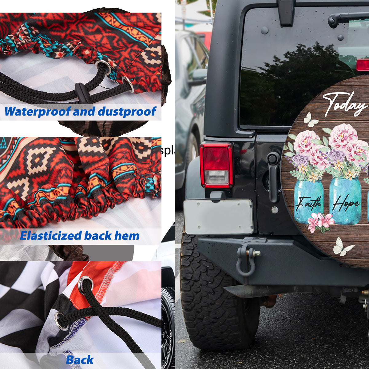 Petthouse | Today I Choose Spare Tire Cover Flower Wheel Tire Covers Butterfly Tire Protector Covers