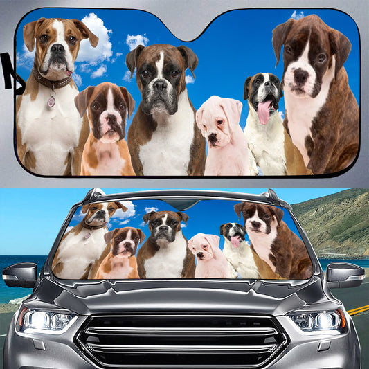 Petthouse | Boxer Dog Windshield Sunshade Love Dog Pet Car Sunshade Car Decor Christmas Gift Birthday Gift