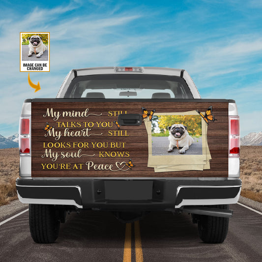 Petthouse | Loss Dog Memorial Tailgate Decals For Trucks Pug You Are At Peace Tailgate Wrap