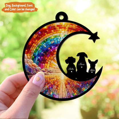 Petthouse | Custom Dog Loss Sympathy, Dog Memorial Suncatcher, Dog Rainbow Bridge, Pet Remembrance Gift