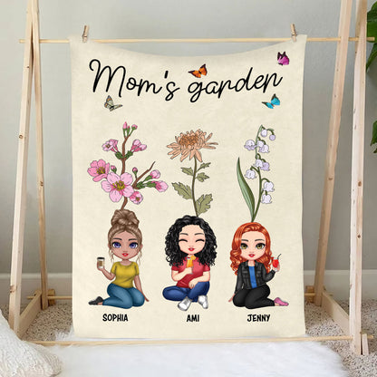 Petthouse | Personalized Mom's Love Garden Travel Blanket, Mom Birthday Throw Blanket, Best Mother's Day