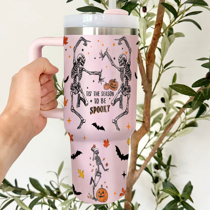 Petthouse | Tis' The Season To Be Spooky 40oz Tumbler, Skeleton Dancing Spooky Season, Skeleton Stay