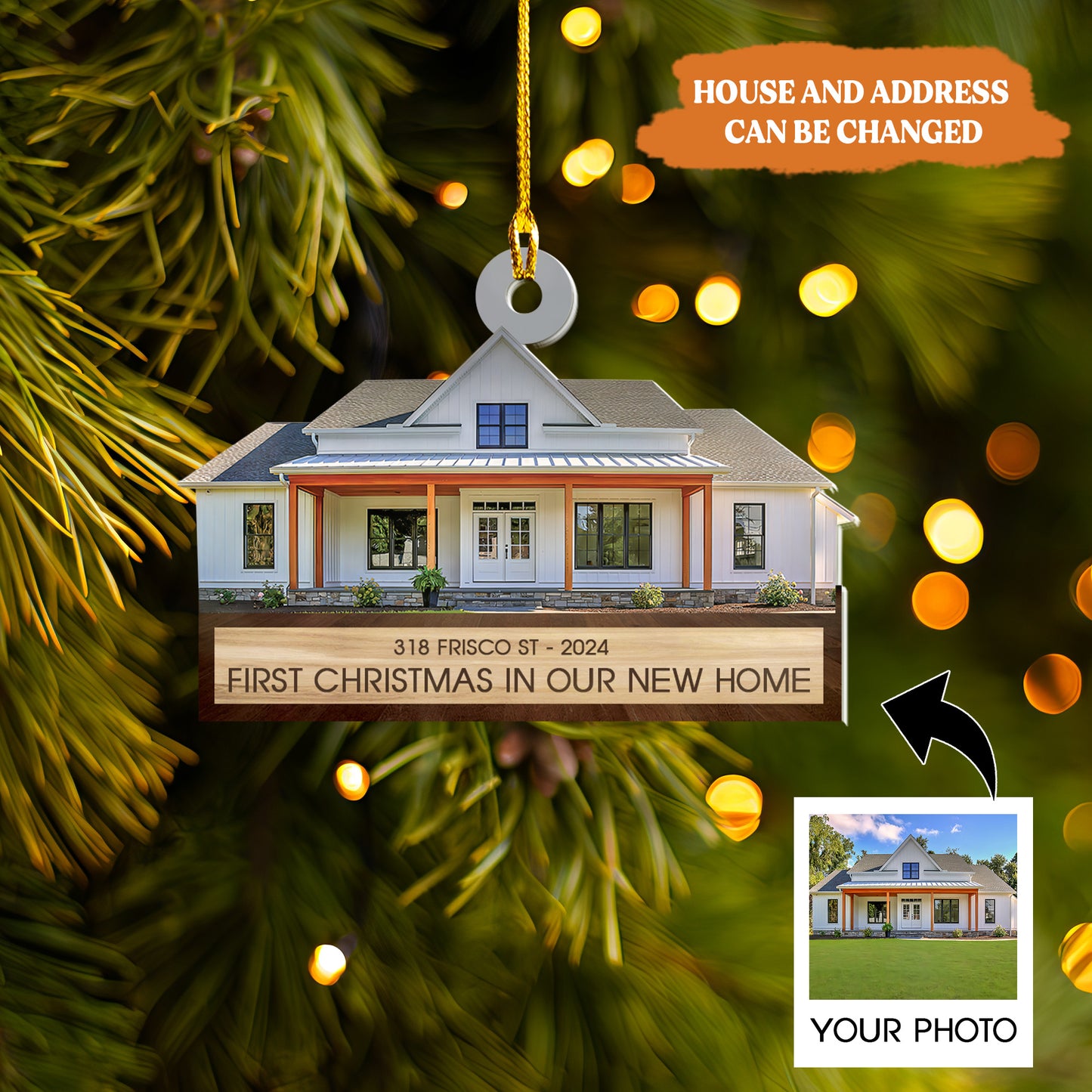 Petthouse | Custom First Christmas In Our New Home Ornament, House Address Ornament, New Home Keepsake