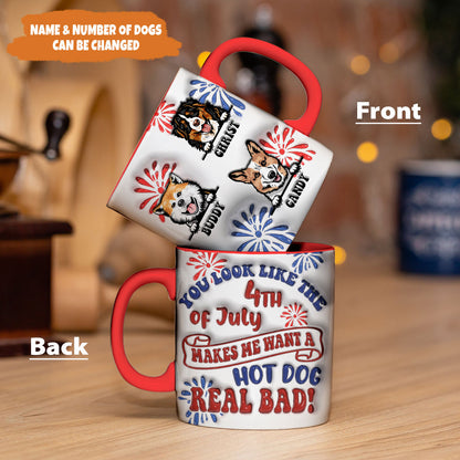 Petthouse | Custom You Look Like The 4th Of July 3d Inflated Effect Printed Mug, Dog Independence