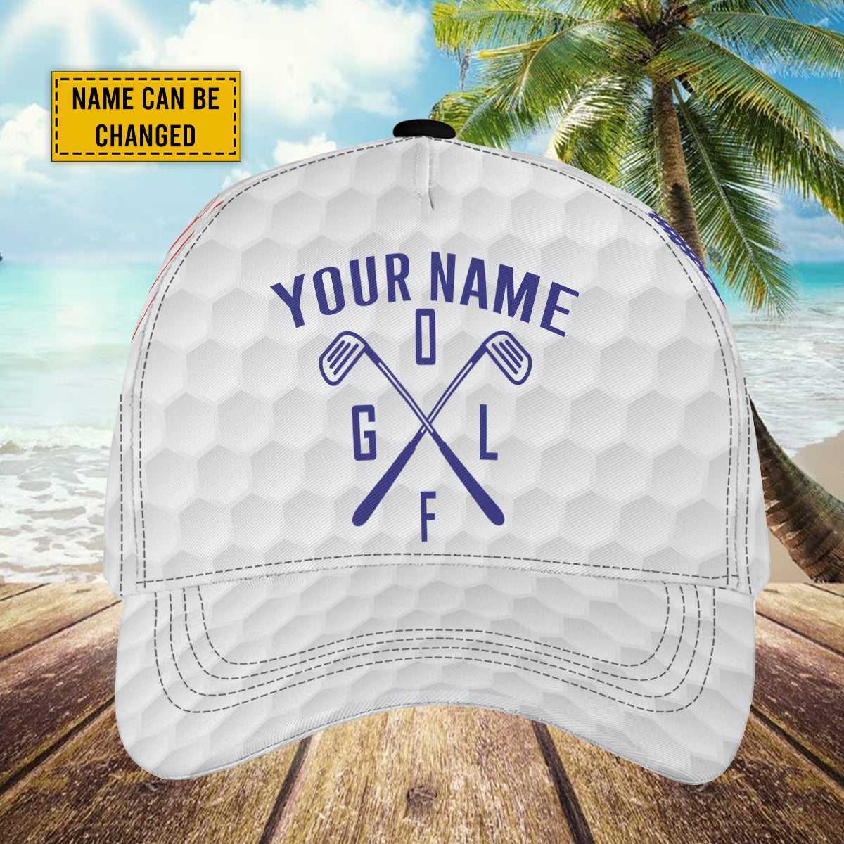 Petthouse | Customized Name Golf Player Baseball Cap Usa Flag America Golfing Sports Gif To Golf Player