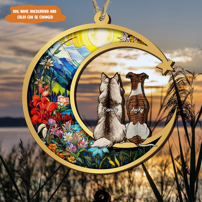 Petthouse | Personalized Memorial Dogs Suncatcher, Dog Memorial Gift, Dog Portrait Gift, Dog Loss Sympathy