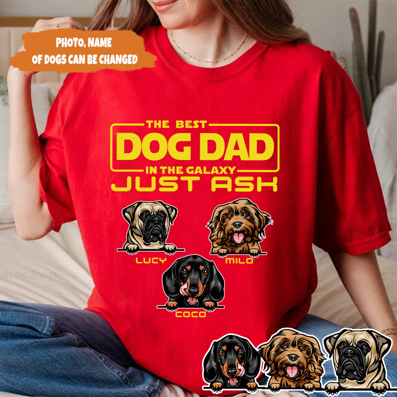 Petthouse | Personalized Best Dog Dad In The Galaxy Shirt, Dog Dad Shirt, Father's Day Gift For Dad