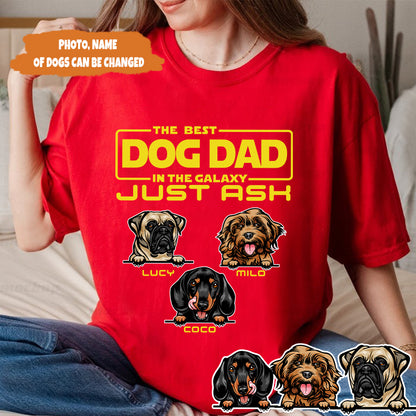 Petthouse | Personalized Best Dog Dad In The Galaxy Shirt, Dog Dad Shirt, Father's Day Gift For Dad