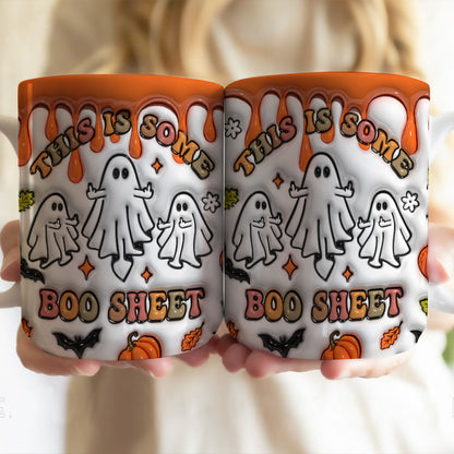 Petthouse | Halloween Ghost Mug, Ghost Ghouls Halloween Inflated 3d, This Is Some Boo Sheet Mug