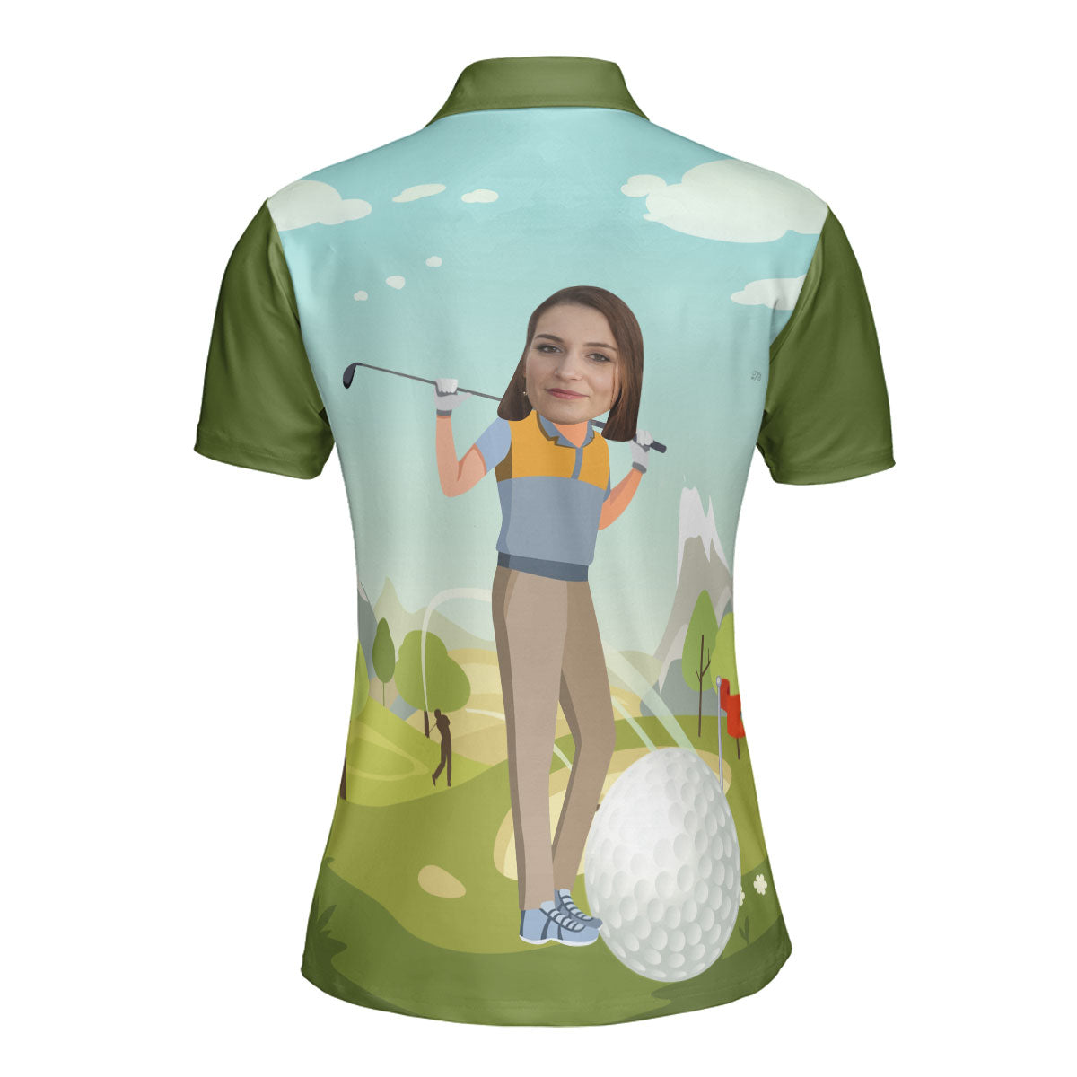 Petthouse | Customized Name Female Golfer Polo Shirt Golf Sport Shirt Golf Players Gift Golf Lovers Gift Sport