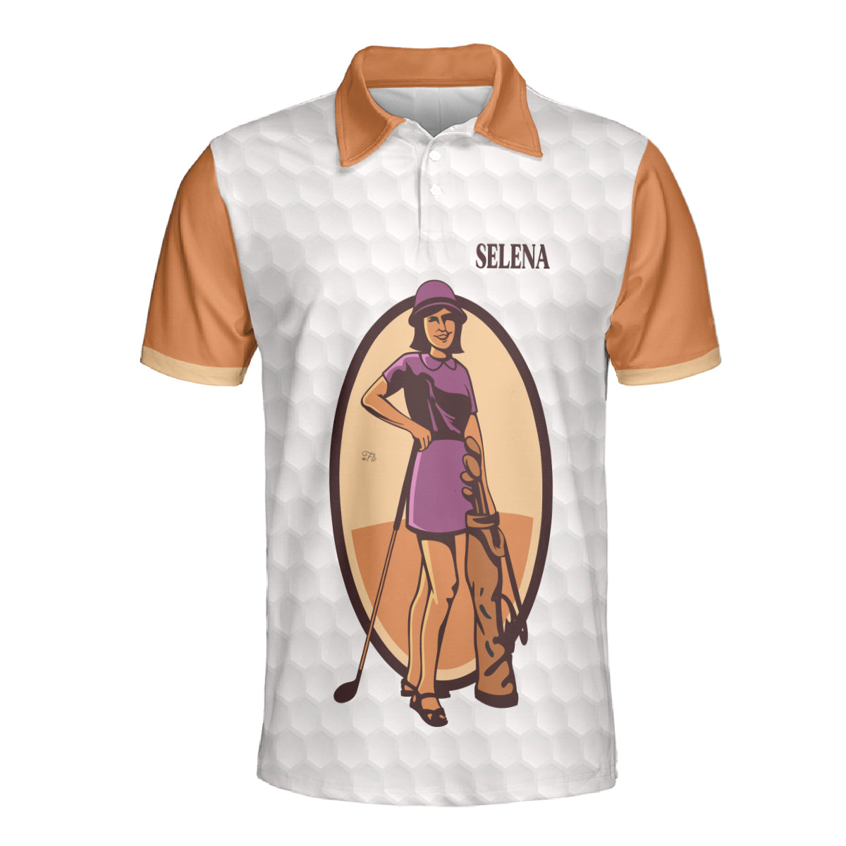 Petthouse | Personalized Vintage Young Woman Playing Golf Polo Shirt Golfing Sports Mom Gift