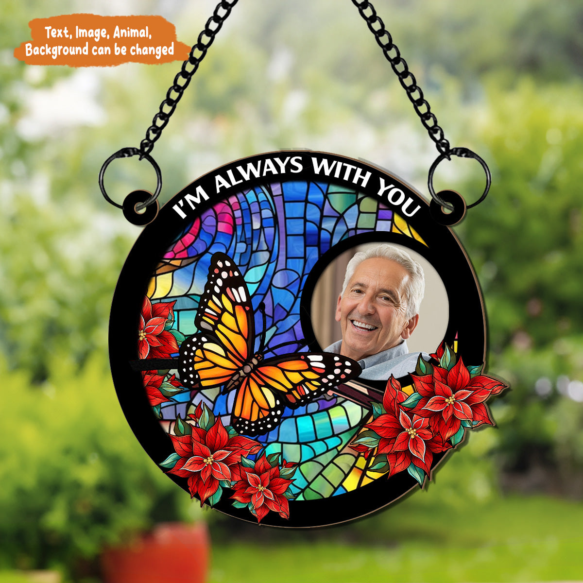 Petthouse | Custom Photo I'm Always With You Memorial Suncatcher, Loss Of Family Ornament, Sympathy Gift