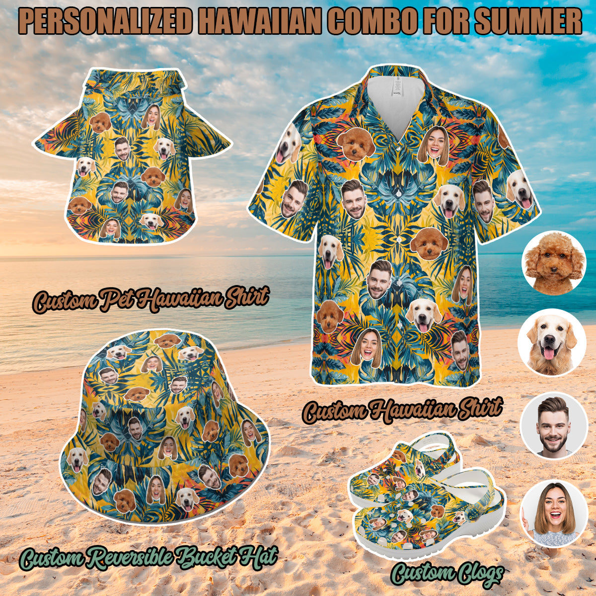 Petthouse | Custom Hawaiian Shirt With Face, Funny Summer Fattern Beach Gift Family