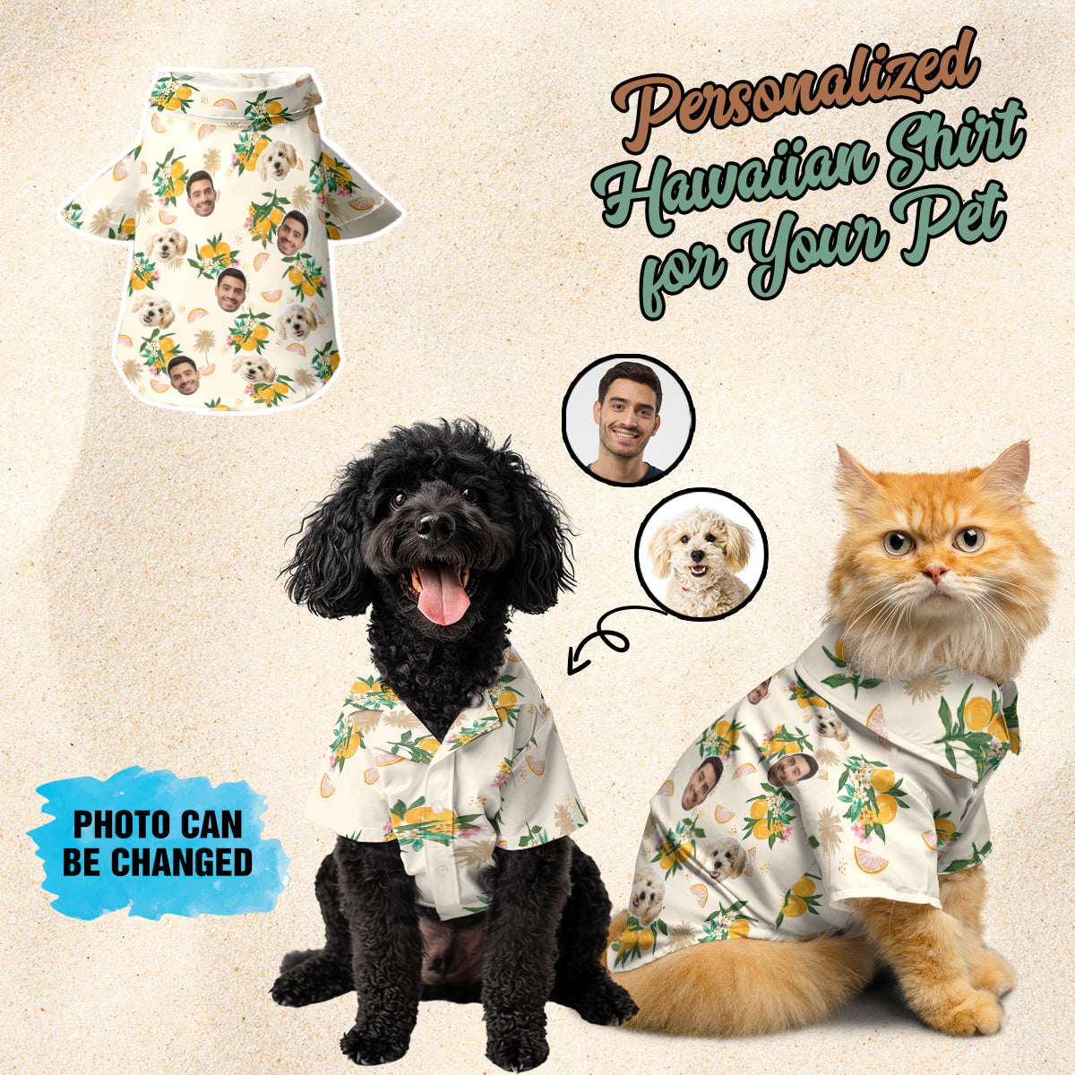 Petthouse | Custom Dog Cat Face Hawaiian Shirt, Holiday Tropical Summer Pattern, Bachelor Party