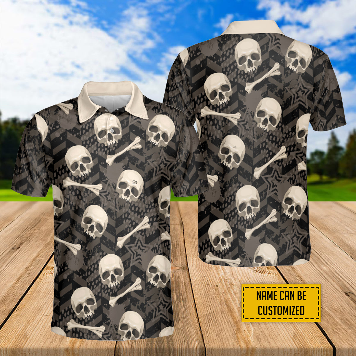 Petthouse | Personalized Skull Seamless Pattern With Bones Hawaiian Shirt Gifts For Halloween Holiday