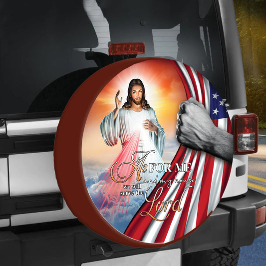 Petthouse | Jesus Christ Heaven We Will Serve The Lord Spare Tire Cover Christian Gift Wheel Cover