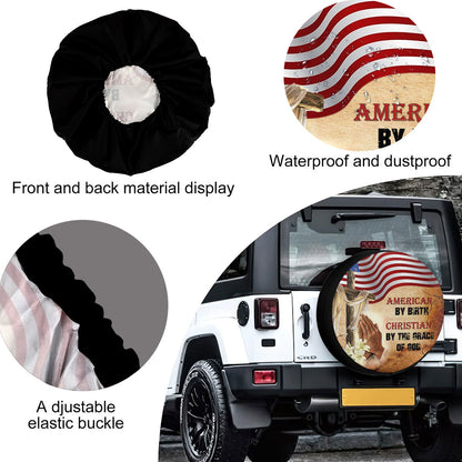 Petthouse | American God Prayer Spare Tire Cover Christian By Grace Religious Tire Cover With Backup Camera Hole