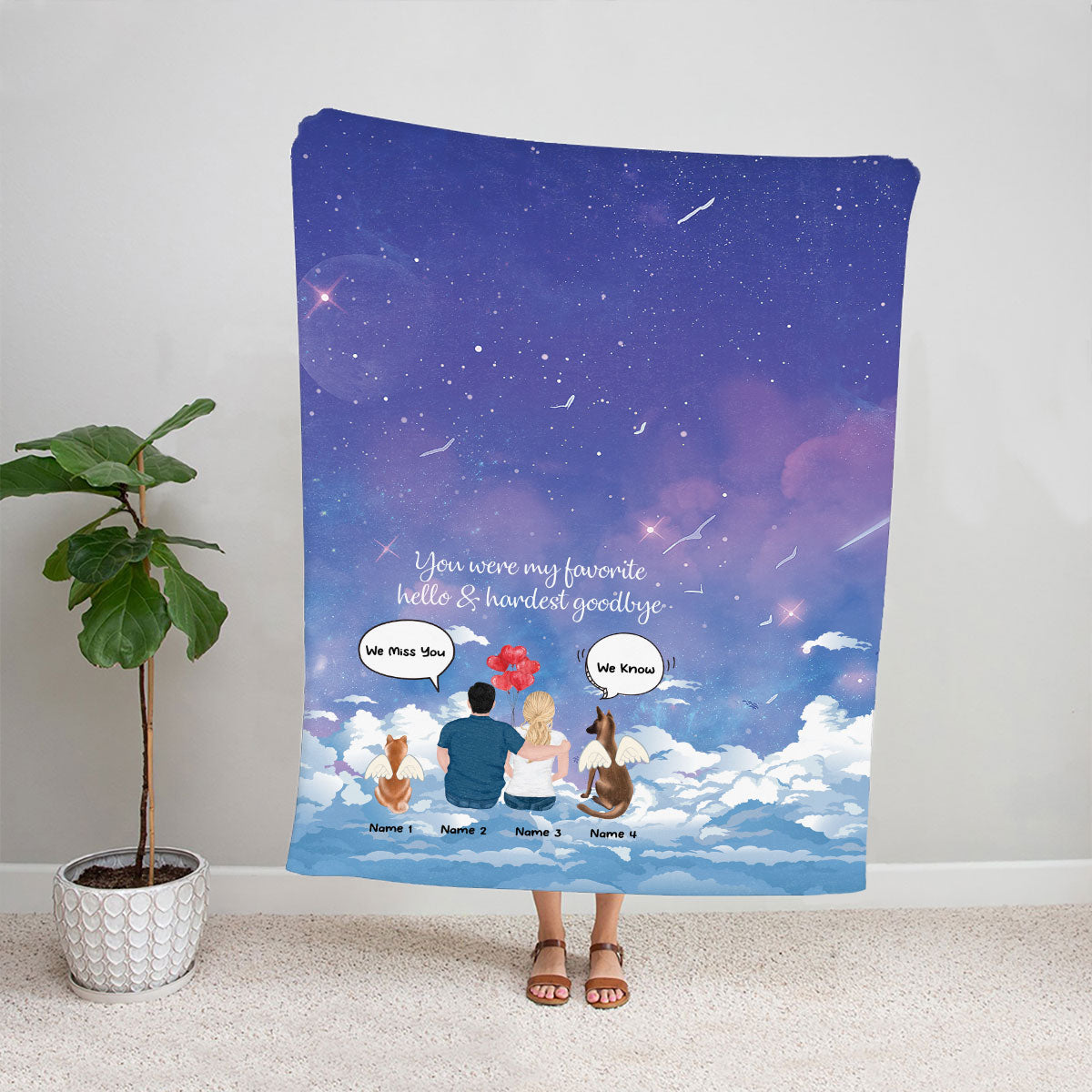 Petthouse | Customized Loss Of Dog Cozy Blanket To Pet Lovers, You Were My Favorite Hello And Hardest Goodbye Blanket