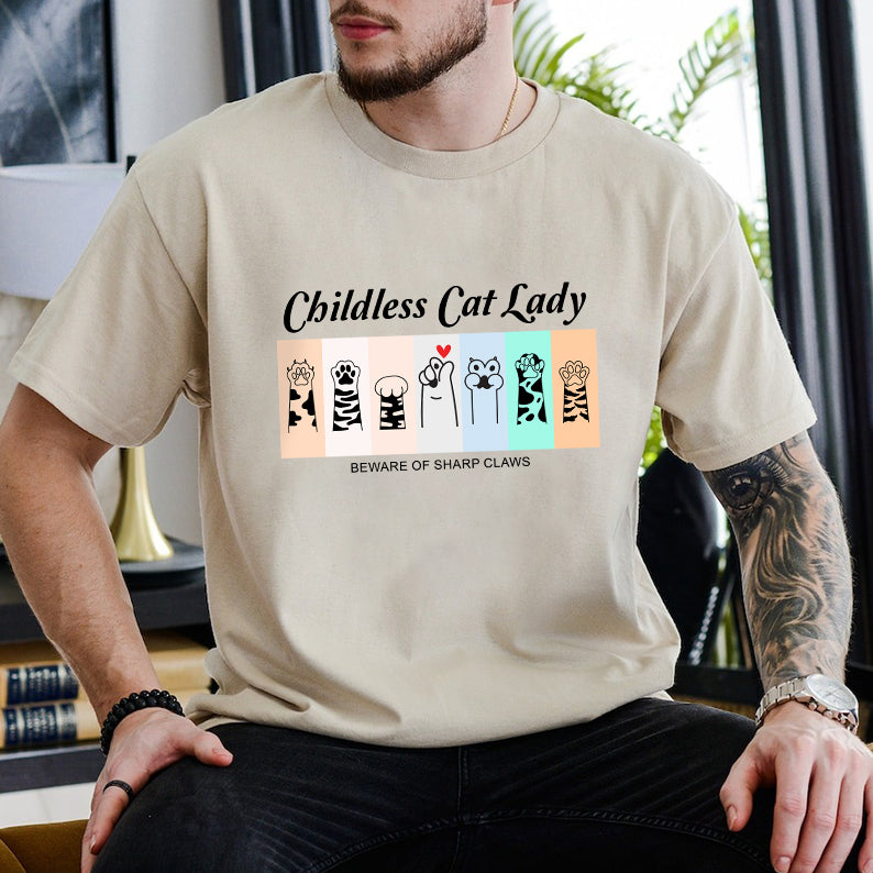 Petthouse | Cute Childless Cat Lady Shirt, Beware Of Sharp Claws Funny Shirt, Shirt For Woman