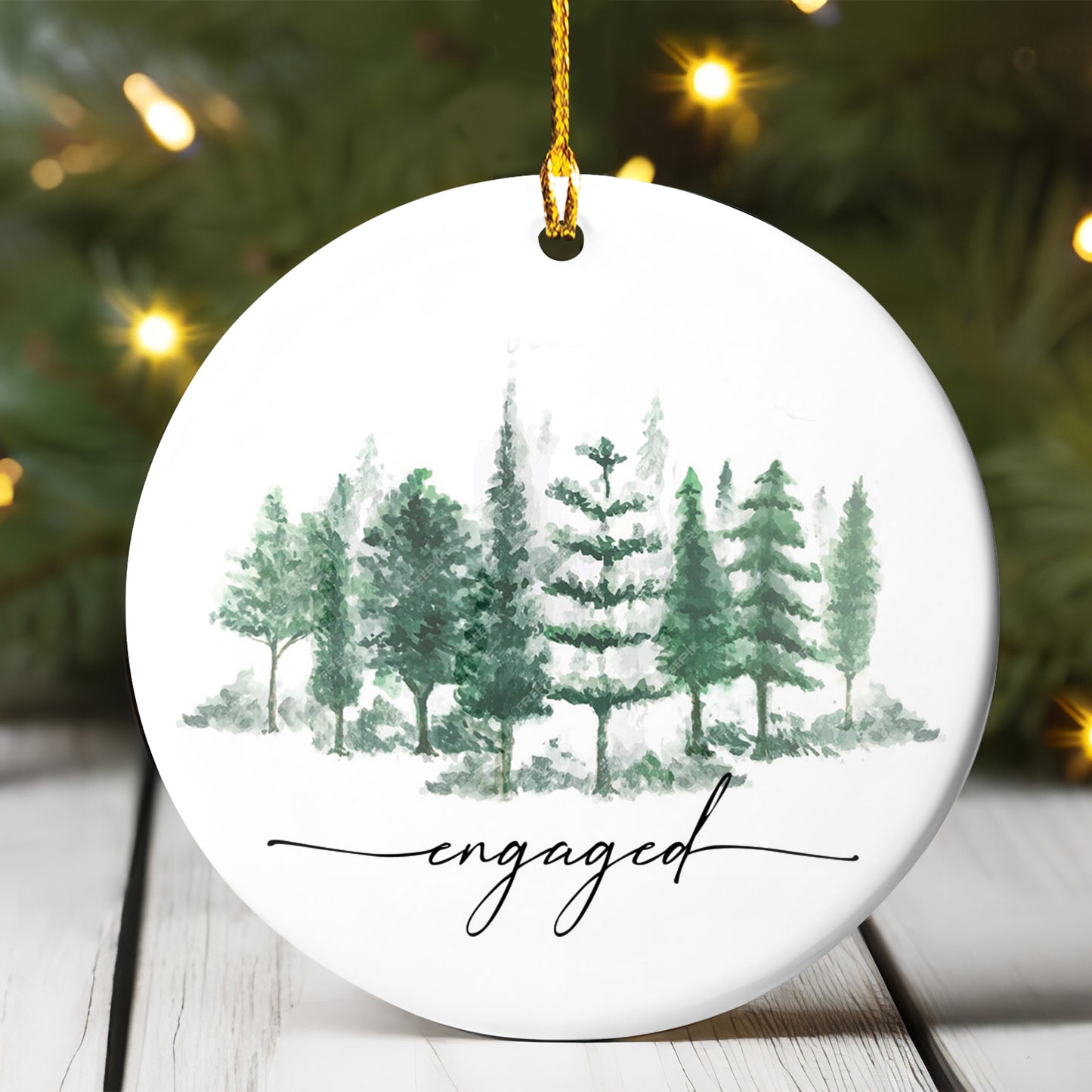 Petthouse | Personalized Couples Engagement Ornament, Engaged Christmas Tree Hanging, Christmas Gift