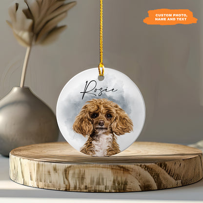 Petthouse | Custom Christmas Dog Ornament, Pet Memorial Photo Ornament For Pet Loss Gift, Keepsake Gift