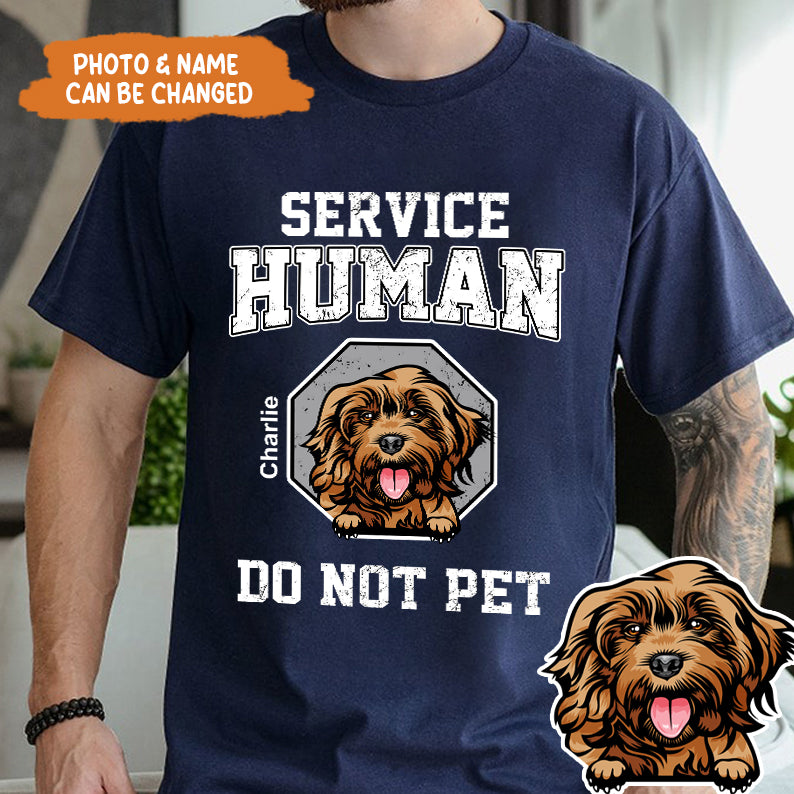 Petthouse | Service Human Dog Dad Personalized T-shirt, Father's Day Gift, Dog Dad Shirt