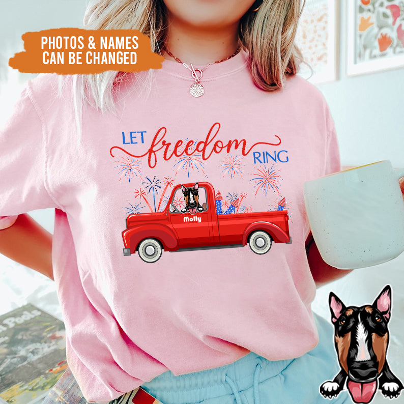 Petthouse | Personalized Dog Let Freedom Ring Shirt, Independence Day Gift For Dog, 4th July To Dog Dad