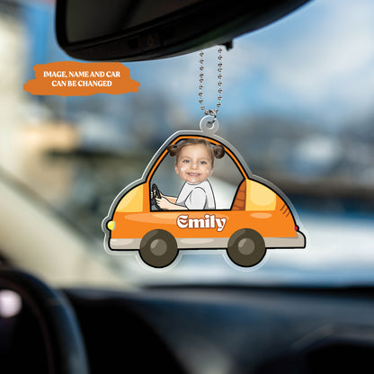 Petthouse | Custom Baby Photo Face Car Ornament, Car Decor, Drive Safe Daddy Gift For Dad, Papa Gifts