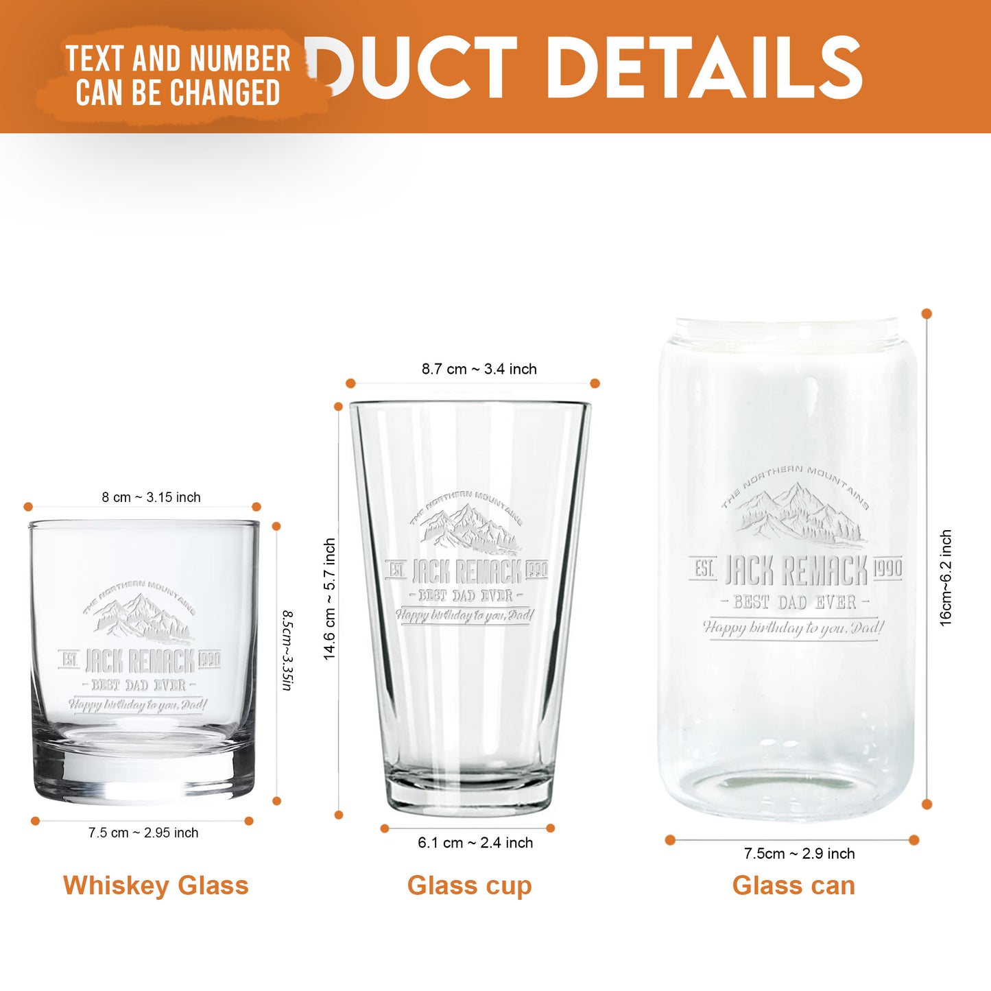 Petthouse | Personalized Dad Scotch Drinking Birthday Whiskey Glass, Engraved Bourbon Gifts For Men