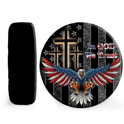 Petthouse | Christian American In God We Trust Spare Wheel Cover Dad Godfather Gift Truck Cover Spare Tire Cover