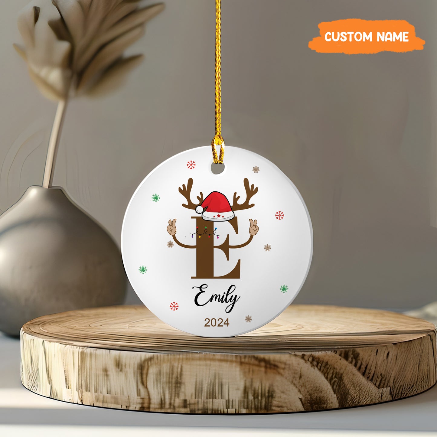 Petthouse | Personalized Baby Ornament Hanging, Letter Name Ornament 2024, Family Keepsake, Christmas Tree