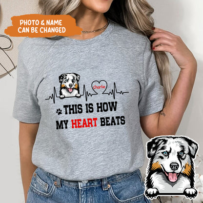 Petthouse | Custom Dog This Is How My Heart Beats Shirt, Fathers Day Shirt, Dog Dad Shirt