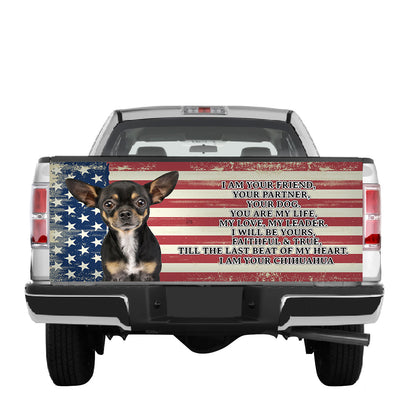 Petthouse | Chihuahua Dog Tailgate Wrap  I Am Your Friend Tailgate Wraps For Trucks American Flag