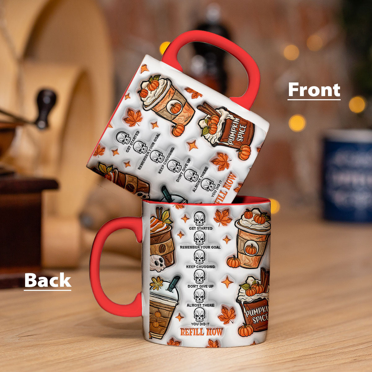 Petthouse | Pumpkin Spice 3d Inflated Mug, Coffee Fall Mug, Pumpkin Spice Latter Mug, Autumn Mug