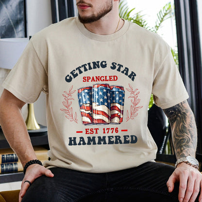 Petthouse | Getting Star Spangled Hammered Est 1776 4th Of July Shirt, Patriotic Independence Day Shirt