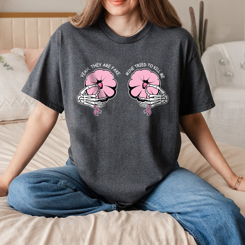 Petthouse | Breast Cancer Awareness Mastectomy Shirt Halloween Shirt Survivor Previvor Breast Cancer