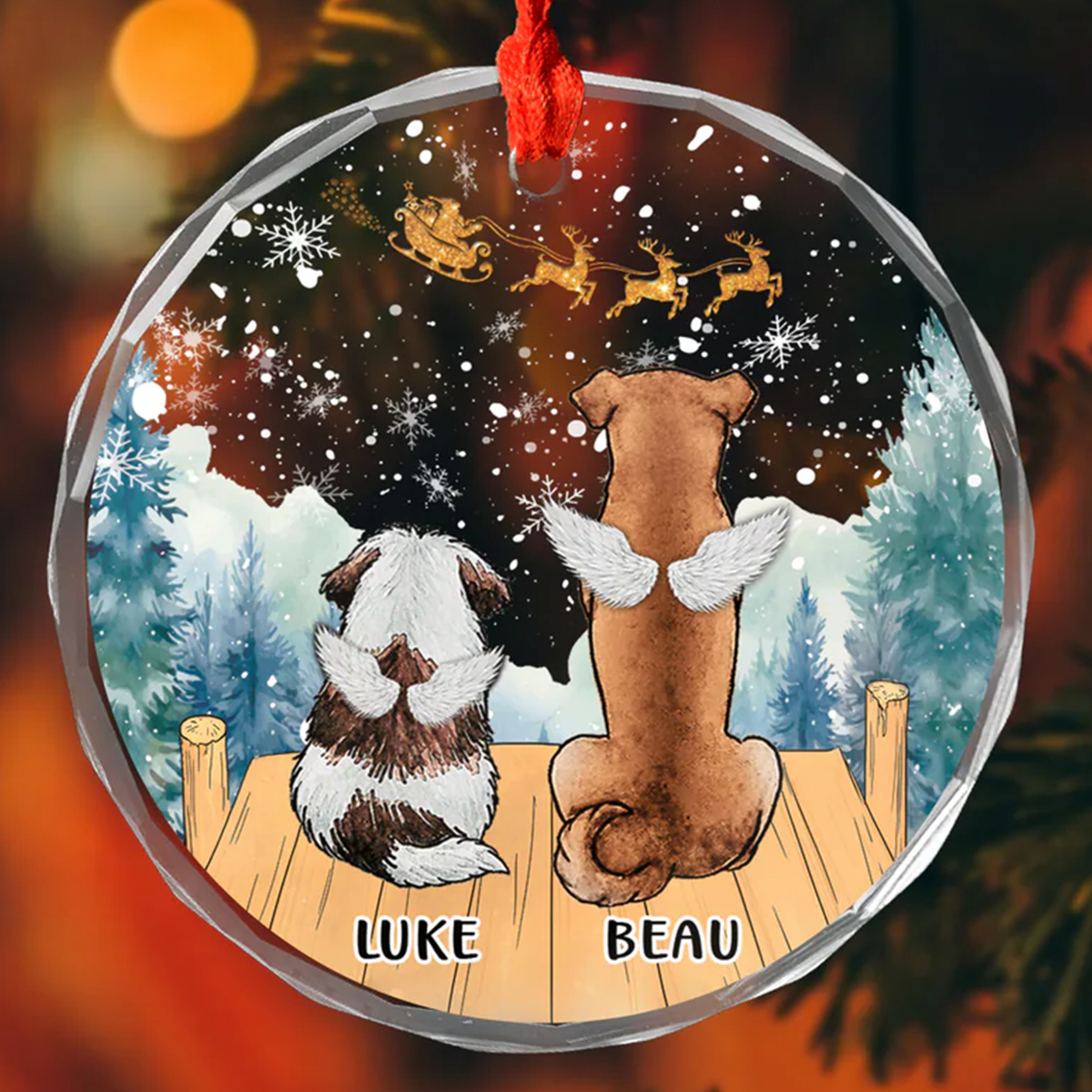 Petthouse | Dog Memorial Christmas Acrylic Ornament, Dog Angels Clear Ornament, Pet Loss, Loss Of Dog