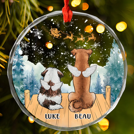 Petthouse | Dog Memorial Christmas Acrylic Ornament, Dog Angels Clear Ornament, Pet Loss, Loss Of Dog