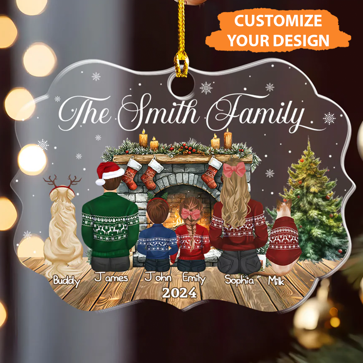 Petthouse | Personalized Family With Pets Ornament, Family Christmas Ornament, Christmas Keepsake, Xmas Gifts