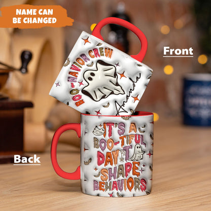 Petthouse | Custom Ghost Halloween Behavior Analyst 3d Inflated Mug, Halloween Ghost Mug, Coffee Cup