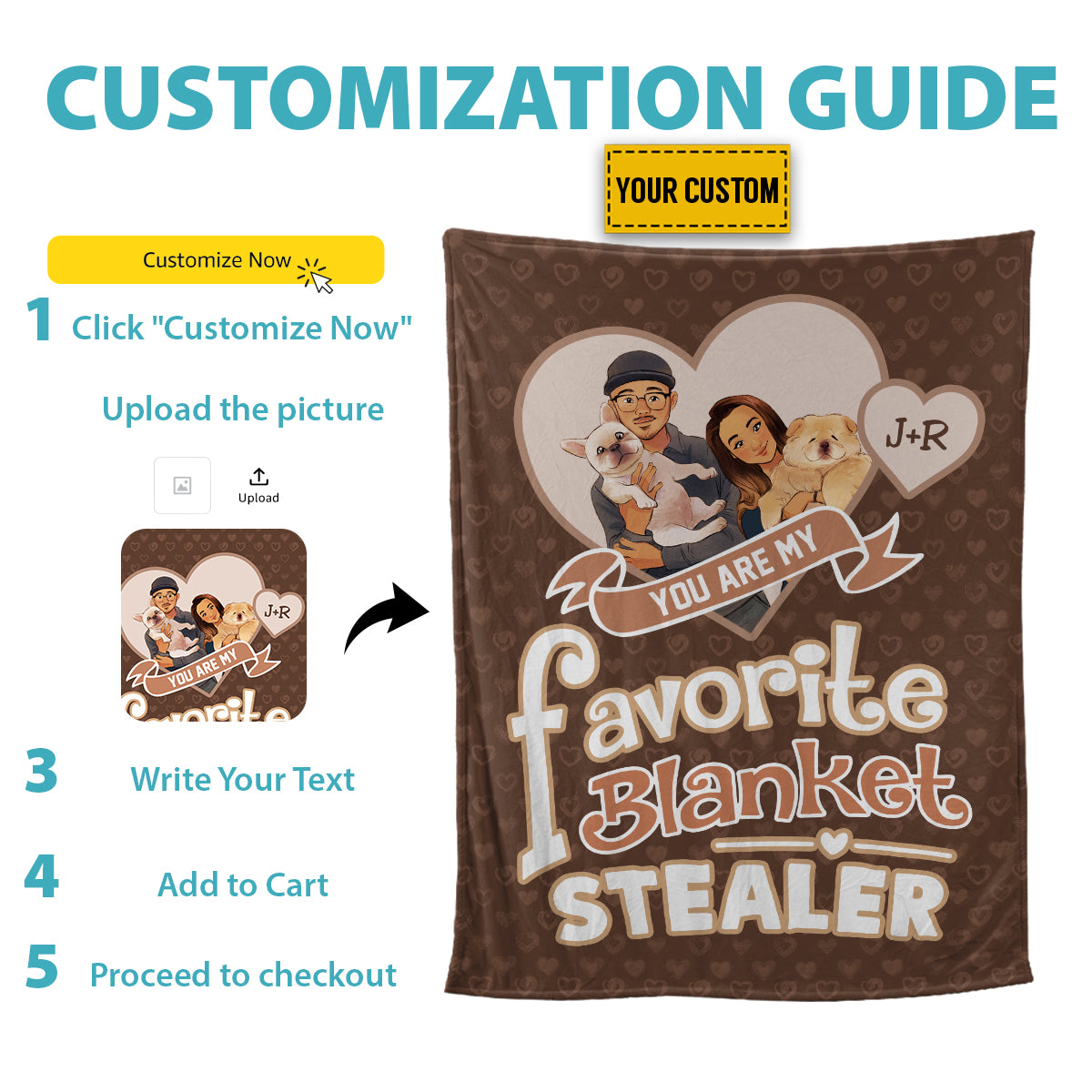 Petthouse | Customized You Are Favorite Blanket Stealer, Fantastic Valentine Day Throw Blanket, Newlywed Sherpa Blanket