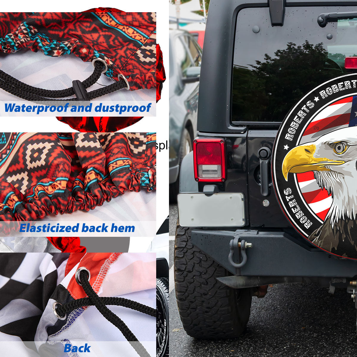 Petthouse | Customized Eagle Head On American Flag Spare Tire Cover For Patriot 4th Of July Independence Day