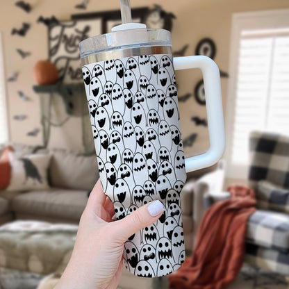 Petthouse | Ghost Scream 40oz Tumbler, Cute Ghost Tumbler, Spooky Season, Halloween Gift, Spooky Ghost