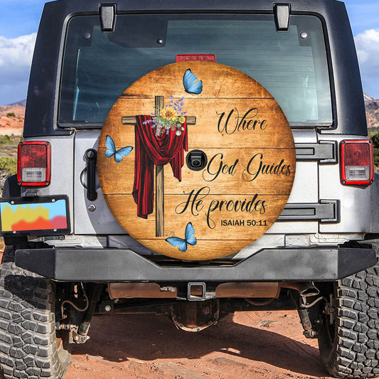 Petthouse | Jesus Cross Farmhouse Custom Tire Cover Jesus Catholic Car Accessories Spare Tire Cover