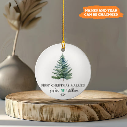 Petthouse | Personalized First Christmas Married Ornament, Wedding Gift, Newlywed Our First Xmas