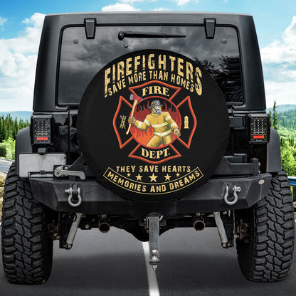 Petthouse | Firefighter Pride Spare Tire Cover Fireman Hero Car Accessories Tire Protector Gift For Firefighters